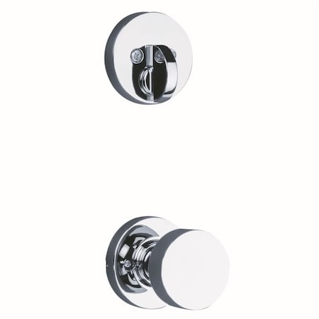 Kwikset Single Cylinder Interior Pismo Knob Trim with Round Rose Bright Chrome Finish 971PSKRDT-26